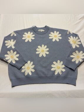 HYFVE Blue Daisy Crewneck Sweater